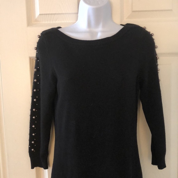 Ann Taylor Black Pearl Embellished Sweater Dress - Picture 8 of 15
